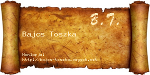 Bajcs Toszka névjegykártya